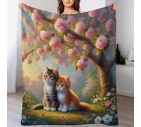 PAZZK Couverture Polaire Chat, Couverture en Flannel Épaisse Couche Douce Et Confortable - Couverture Lit, Plaid Canape, Couvre - Chaud, Confortable, Durable（100×130cm）