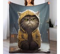 PAZZK Couverture Polaire Chat, Couverture en Flannel Moelleuse Douce Chaude, Lavable en Machine, Couverture pour Canapé Ou Lit, Convient À Toutes Les Saisons.（150×200cm）