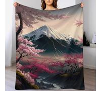 PAZZK Couverture Polaire Fleurs de Cerisier Japonais, Couverture en Flannel Moelleuse Douce Chaude, Lavable en Machine, Couverture pour Canapé Ou Lit, Convient À Toutes Les Saisons. （180×200cm）