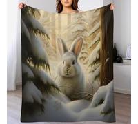 PAZZK Couverture Polaire Lapin, Couverture en Flannel Épaisse Couche Douce Et Confortable - Couverture Lit, Plaid Canape, Couvre - Chaud, Confortable, Durable（150×200cm）