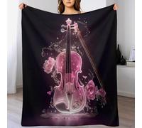 PAZZK Couverture Polaire Violon pour Le Canapé, Le Lit, Le Voyage en Plein Air, Couverture Moelleuse Et Duveteuse en Flannel pour Toutes Les Saisons,（150×200cm）