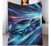 PAZZK Couverture Voiture de Sport, Couverture Polaire en Polaire pour Adultes Et Enfants, 100% Flannel, Couverture Super Douce Et Moelleuse, pour Canapé-lit Et Sofa（140×180cm）