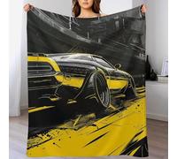 PAZZK Couvertures en Voiture de Sport - 100% Flannel, Couverture Super Douce Et Moelleuse, Plaid Douillet pour Le Lit, Le Canapé, Le Voyage Et L'extérieur,(130×150cm)