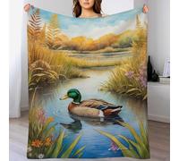 PAZZK Couvertures Polaires en Canard, Couvertures Moelleuses, Flannel Légère Super Douce avec Imprimé pour Canapé,（130×180cm）