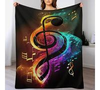 PAZZK Couvertures Polaires en Musique Live néon, Couvertures Moelleuses, Flannel Légère Super Douce avec Imprimé pour Canapé,(150×200cm)