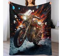 PAZZK Couvre-lit Moto Fantastique, Couverture en Flannel, Couverture De Balcon, Le Camping & La Maison, Couverture De Canapé Salon, Couverture Super Douce Et Moelleuse（130×180cm）