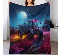 PAZZK Couvre-lit Tracteur, Couverture en Flannel, Couverture De Balcon, Le Camping & La Maison, Couverture De Canapé Salon, Couverture Super Douce Et Moelleuse（140×180cm）