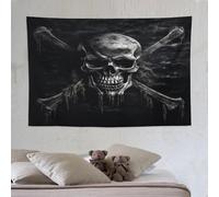 PAZZK Crâne de pirate Tapisserie Murale Suspendue Avec Impression 3D, Tenture Pour Décoration De Chambre, Art De Décoration Murale 150×230cm