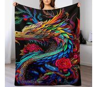 PAZZK Dragon Couverture Polaire en Flanelle Flannel Ultra Douce，Couverture Lit en Peut Être Utilisée comme Draps De Lit, Couverture Bébé, Housse De Canapé（150×200cm）