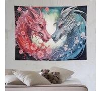 PAZZK Dragon Tapisserie Murale Suspendue Avec Impression 3D, Tenture Pour Décoration De Chambre, Art De Décoration Murale 150×200cm