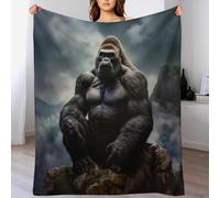 PAZZK Gorille Couverture pour Enfants Adultes - Couverture Lourde, Flannel, Couverture Super Douce Et Moelleuse - Respirante, Hypoallergénique, pour Lit Ou Canapé（150×200cm）