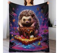 PAZZK hérisson Couverture Polaire en Flanelle Flannel Ultra Douce，Couverture Lit en Peut Être Utilisée comme Draps De Lit, Couverture Bébé, Housse De Canapé（100×130cm）
