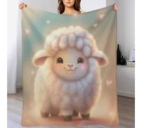PAZZK Mouton Mignon Couvre-lit - Couverture De Salon en Flannel - Jeté De Lit Pratique comme Couverture De Canapé Ou Couverture De Canapé - Couverture De Lit,（180×200cm）