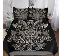 PAZZK Mythe Viking Housse De Couette De Couette en Douce Microfibre Coton pour Enfants Et Adolescents Microfibre Parure De Lit King (220x240cm)