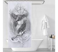 PAZZK Mythe Viking Rideau De Douche, pour Baignoire Et Salle De Bains, Lavables, 100% Polyester 36x72Inch(92x183cm)