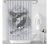 PAZZK Mythe Viking Rideau De Douche Rideau De Bain Tissu Polyester Imperméable Lavable Rideau Salle De Bain avec 12 Crochets pour Baignoire 48x72Inch(122x183cm)
