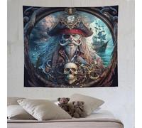 PAZZK pirate Tapisserie Murale En Tissu Suspendu, Tapisseries Esthétiques, Tenture Pour Chambre À Coucher, Tissus Muraux De Décoration Intérieure 130×150cm