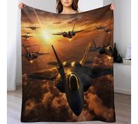 PAZZK Plaid Avion de Chasse Couverture Polaire, Couverture Duveteuse Super Douce Chaude, Légère, Couverture en Peluche Souple pour Lit Sofa Canapé-lit（100×130cm）