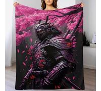 PAZZK Plaid Cerisier Japon Art Couverture Polaire, Couverture Duveteuse Super Douce Chaude, Légère, Couverture en Peluche Souple pour Lit Sofa Canapé-lit（180×200cm）