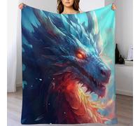 PAZZK Plaid Couverture Jeté Flannel en Motif Dragon 1 Pièce Très Doux Confortable Durable Chaud pour Canapé Sofa Chaise À Repos Et Sieste（130×180cm）