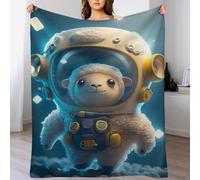 PAZZK Plaid Couverture Jeté Flannel en Motif Mouton 1 Pièce Très Doux Confortable Durable Chaud pour Canapé Sofa Chaise À Repos Et Sieste（100×130cm）