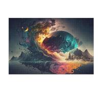 PAZZK Puzzle en Bois de 1000 Pièces, Paysage Fantastique, Style Scénique, Jeu de Puzzle pour Adultes et Enfants à partir de 12 ans, 75x50cm, 1 Unité