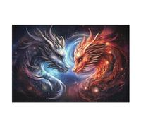 PAZZK Puzzles De 1000 Pièces pour Adultes Et Enfants, Puzzle De Dragon pour Adults, Puzzle en Bois, Cadeaux pour Adults （75×50cm）