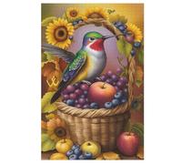 PAZZK Puzzles pour Adultes 1000 Pièces Colibri Puzzles en Bois Créatifs - Puzzle Jeu Pratique - Décoration Familiale (78×53cm)
