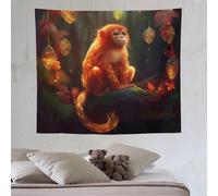 PAZZK singe Tapisserie Murale Suspendue, Tenture En Polyester, Serviettes Murales Pour Chambres, Dortoirs, Chambres À Coucher 130×150cm