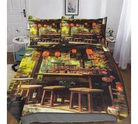 PAZZK Style Japonais 3D Parure De Lit Microfibre De Housses De Couette 3 Pièces Douce Ensemble De Housse De Couette avec Taies d'oreiller pour Adultes Enfants Double (200x200cm)