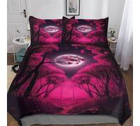 PAZZK Style Japonais Parure De Lit 3 Pièces avec Housse De Couette Et Taies d'oreiller Assorties Motif 3D Housse Couette Douce Microfibre avec Fermeture Éclair Double (200x200cm)