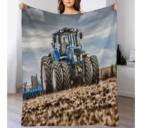 PAZZK Tracteur Plaid Couverture Polaire, Couverture en Flannel Épaisse Douce Et Confortable pour Lit Moelleux Et Chaud pour Canapé Ou Lit（130×150cm）