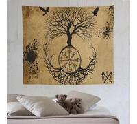 PAZZK Viking Myth Tapisserie Murale Suspendue Avec Impression 3D, Adaptée À La Décoration De La Pièce, Tenture Décoration Murale De La Maison 130×150cm