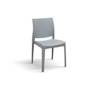 PAZZO DESIGN Chaise Alberto, Ensemble de 4 Chaises, Gris, Polypropylène, Empilable - id_2082