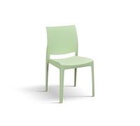 PAZZO DESIGN Chaise Alberto, Ensemble de 4 chaises, Vert Pastel, Polypropylène, Empilable, Salle à Manger