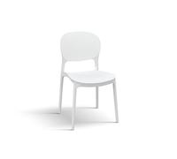 PAZZO DESIGN Chaise Anita, Lot de 4 chaises, blanc, chaises en polypropylène, chaises de cuisine, chaise de salle à manger, empilables - id_2055