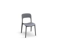 PAZZO DESIGN Chaise Luana, Ensemble de 4 chaises, Gris, polypropylène, Cuisine, Salle à Manger, Jardin, Empilables - id_1953