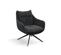 PAZZO DESIGN Fauteuil Vittoria, Ensemble De 1, Noir, Fauteuil Tissu, Fauteuil Relax, Fauteuil Lecture, Fauteuil Confortable, Pieds Métal Noir - id_2024