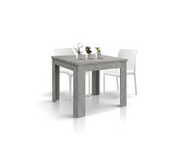 PAZZO DESIGN Table Extensible Isabel, Gris Cement, Mélaminé, Table Cuisine, Made in Italy, 90x90 cm - id_1901