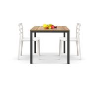 PAZZO DESIGN Table fixe Elia, Table de bar, Table de restaurant, 80 x 80 x 75 cm, Chêne Rustique, Base Anthracite - id_2105