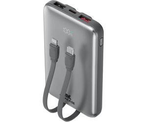PB 10000mAh USBC+2 2Cbl USBC+Lightning PD30W Gris