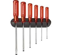PB Swiss Tools Jeu de 6 tournevis plats dans le support mural Classic