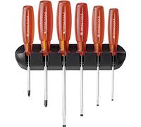 PB Swiss Tools Jeu de 6 tournevis plats PH dans support mural Multicraft