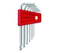 PB Swiss Tools PB Swiss Tools Jeu de clés hexagonales coudées 6 pcs 1,5-5mm tête sphérique, porte-outil plastique Quantité:1