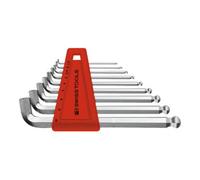 PB Swiss Tools PB Swiss Tools Jeu de clés mâles coudées 6 pans, tige courte, avec tête sphérique chromé, Nombre de tournevis: 9 Quantité:1