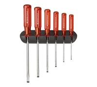 PB Swiss Tools Jeu de 6 tournevis plats dans le support mural Classic