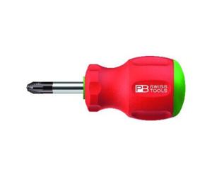 PB Swiss Tools PB Swiss Tools Tournevis Stubby PZ2x 35mm SwissGrip Quantité:1