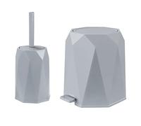 PB410- Ensemble Diamant Poubelle 5L et Brosse WC Sotufab - Couleurs - Gris