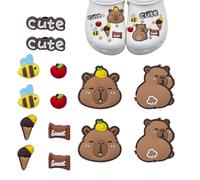 PBAHAUP 12 Pièces Kapibala Mignon Accessoires Chaussure, Décorations Chaussures Bricolage, Perles Été pour Chaussure Femme pour Sabots Sandales
