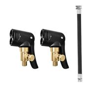 PBAHAUP 2 Pièces Adaptateur De Valve De Pneu De Voiture, Embout Gonflage Valve Presta, Tête De Pompe De Remplacement Filetée Avec Double Valve, Pour Les Pneus De Voiture, De Vélo Et De Moto